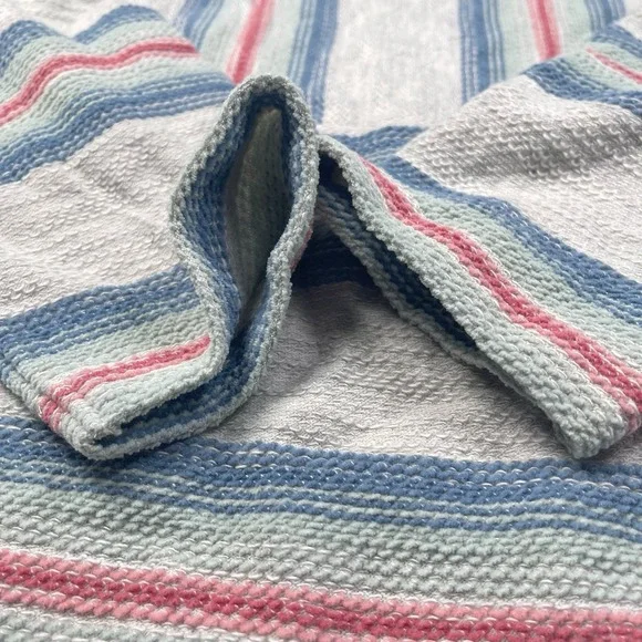 Faherty Men's Biarritz Terry Hoodie Sz S White Multicolor‎ Striped Poncho Surfer - Picture 7 of 14